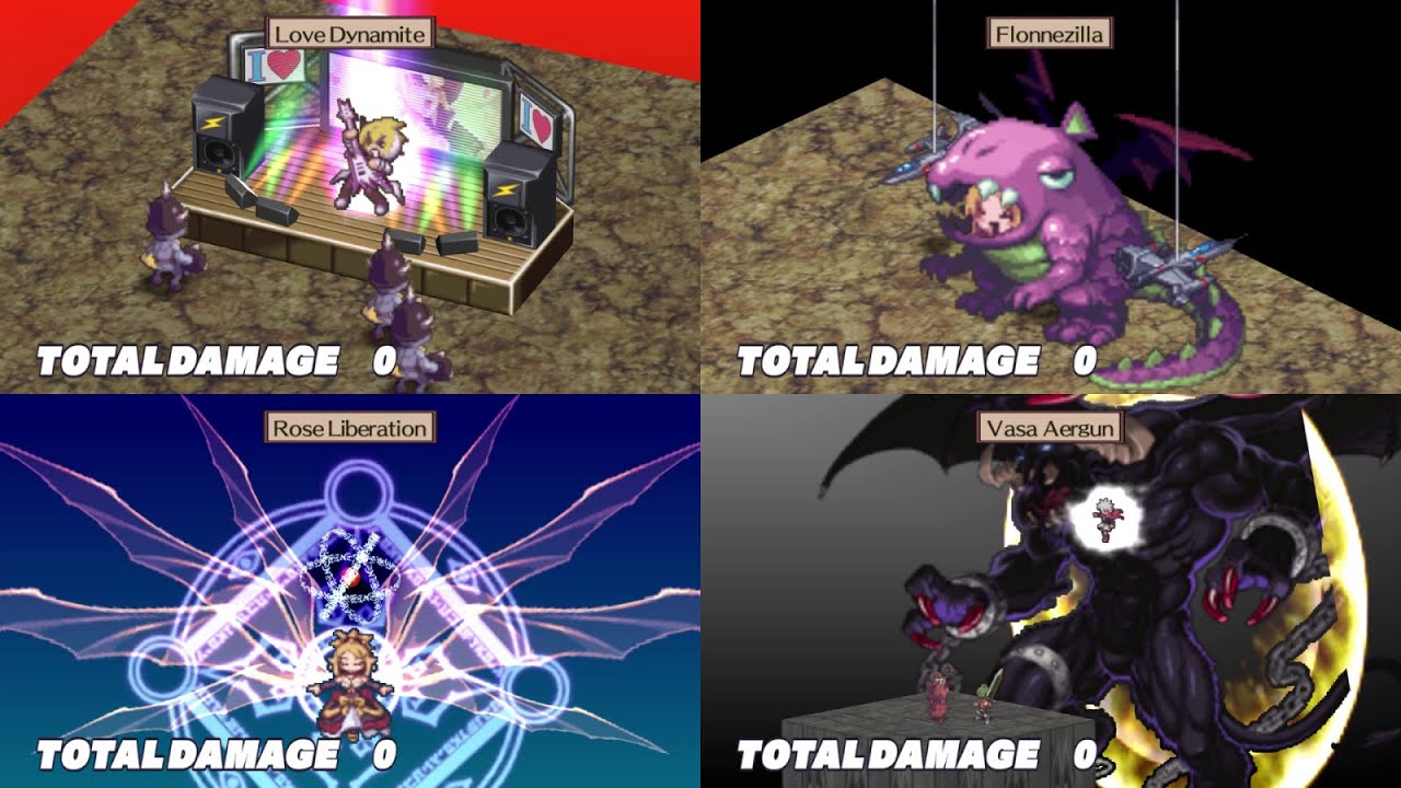 Disgaea 2 PC - Every Unique Character Skill Exhibition [FullHD] Gameplay