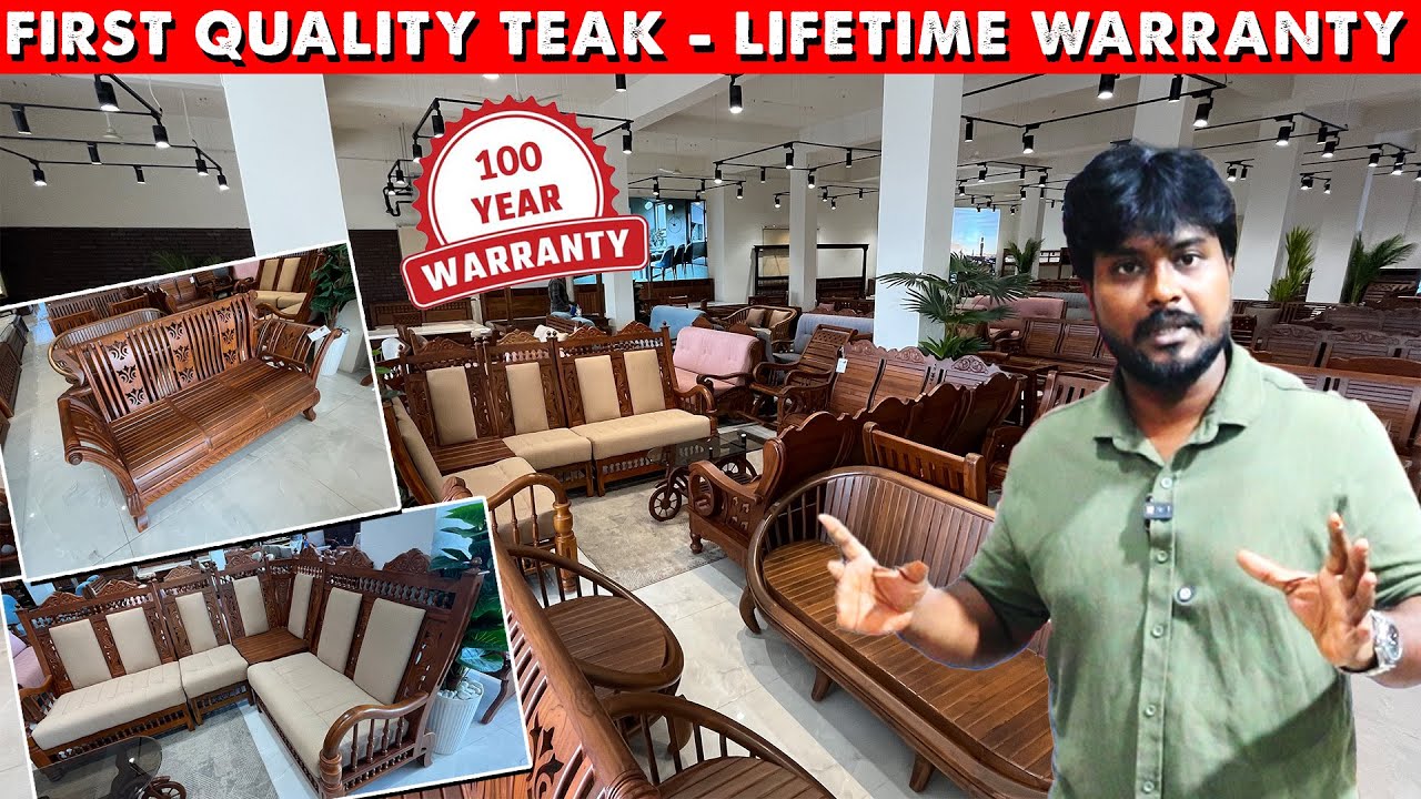 😳Chennai's Biggest Teak Wood Furniture - 100 Years WARRANTY - Teak 42 Furniture Chennai| Raja's Vlog