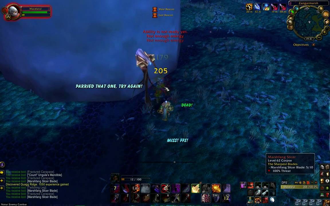 Level 64 Subtlety Rogue in Zangarmarsh (Leveling) - Full Heirloom and some crap greens.