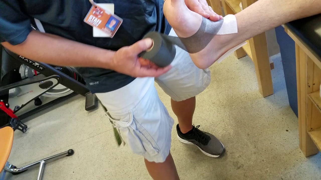 Tape selection, foot position, tuf-skin, heel-n-lace pads, pre-wrap for ankle tape job/Closed basket