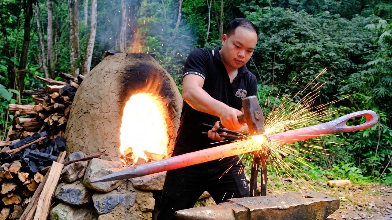 Primitive Skills: Forging a Sewing Needle from a Steel Bar Using Only Primitive Tools.