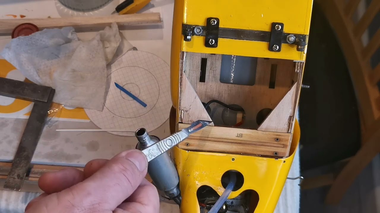 Undercarriage repair on the VQ Hobbyking Tiger moth.