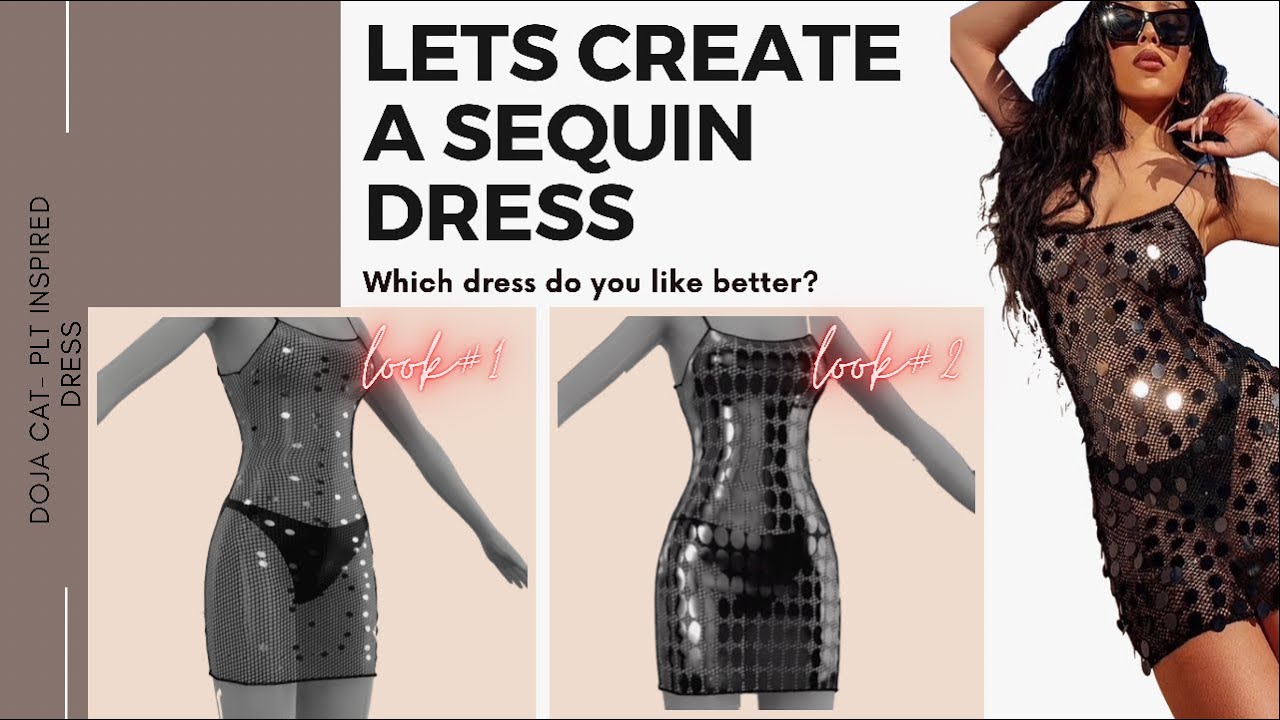 Creating a sequin dress - Marvelous designer