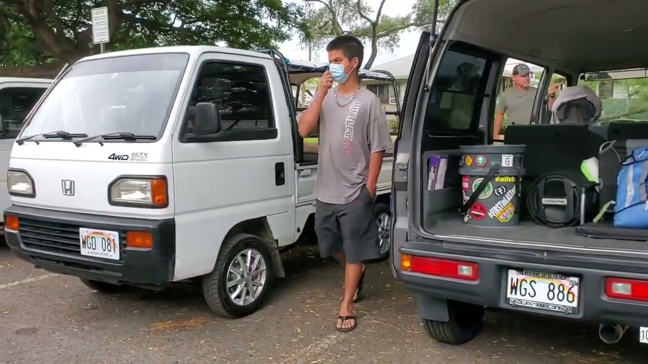 Mini Import Vans and Trucks at Blaisdell Park, Hawaii