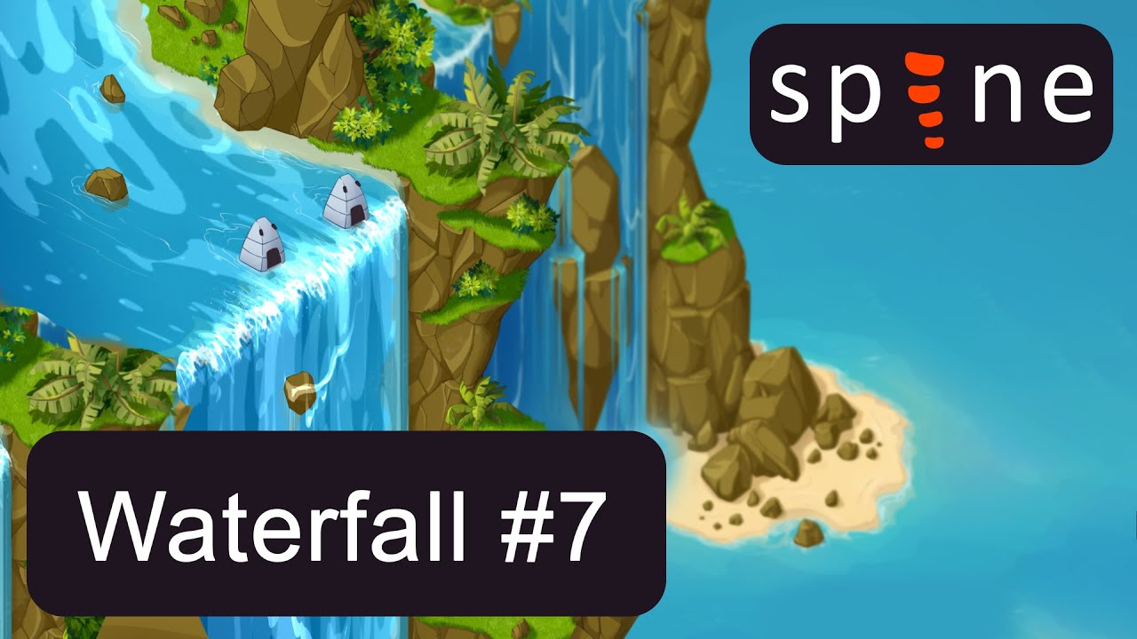 Spine 2D: VFX #6 | Эффект водопада на поверхности