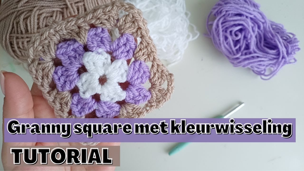 Hoe haak je een granny square met kleurwisseling? Van begin tot eind, geen edit | Tutorial