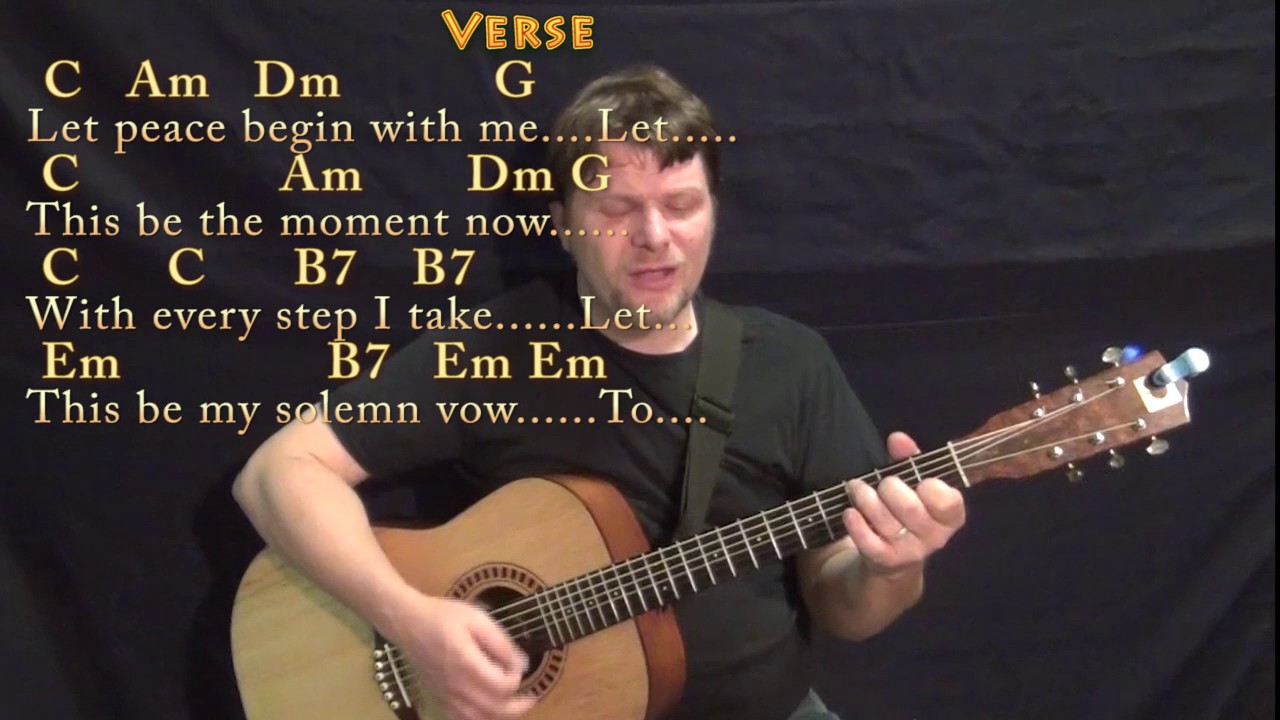 Let There Be Peace On Earth - Strum Guitar Cover Lesson in C with Chords/Lyrics