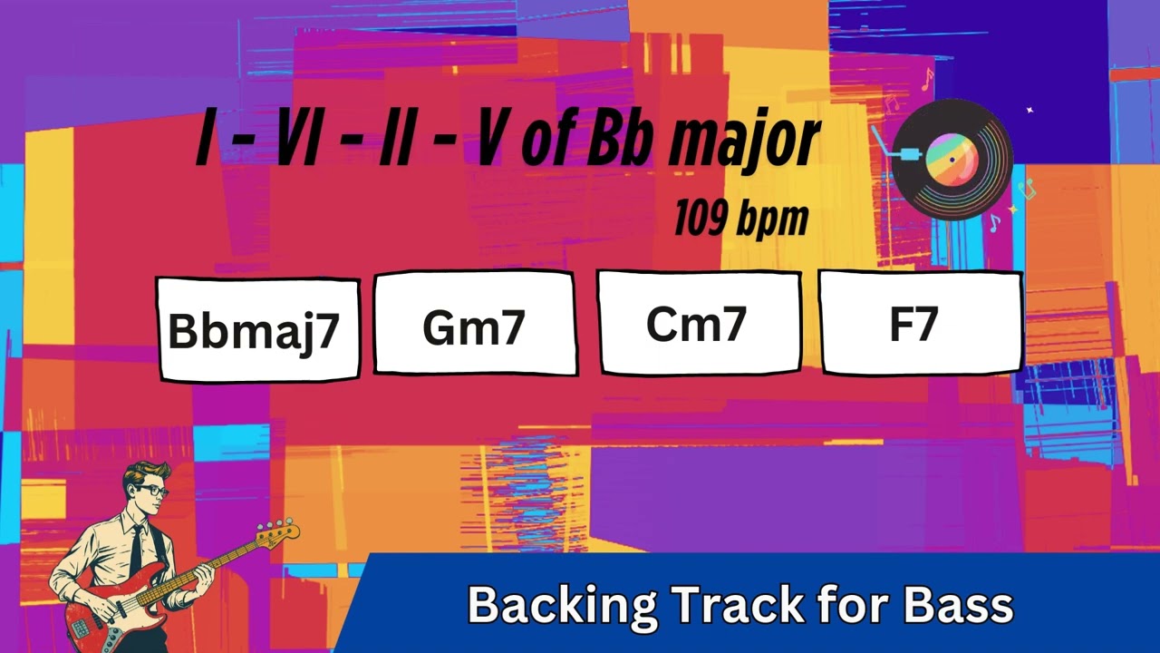 Backing Track for Walking Bass Exercise - 1625 Chord Progression in Bb major