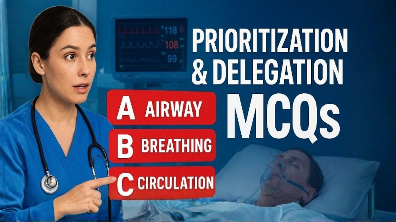 Top 50 prioritization and delegation MCQs(ABC) | Nclex mastery #2025 #education #study #explore #fyp