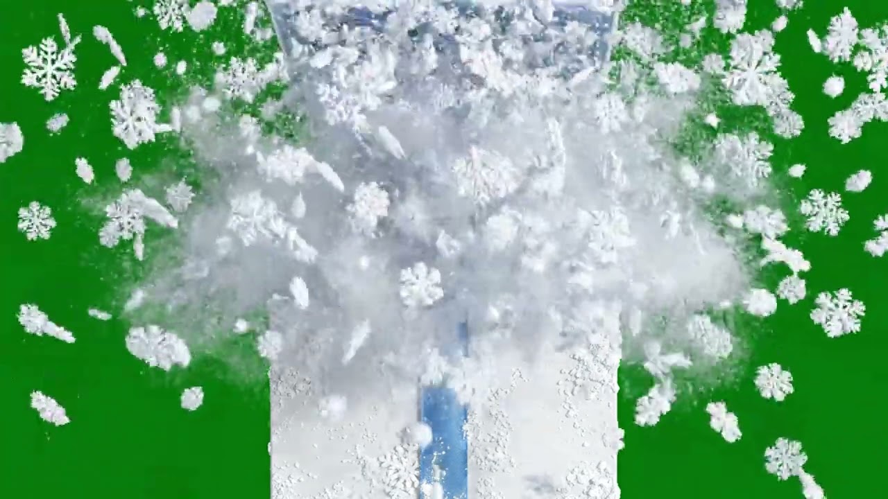 Snow Explosion Christmas Gift Box Opening Green Screen Effect 03