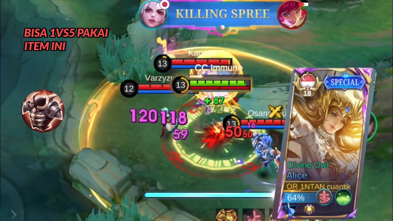 pakai item ini biar kalian bisa 1vs5!!!! gameplay Alice meta sekarang 