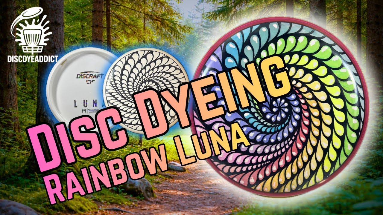 How to dye discs - rainbow luna stencil dye demonstration 