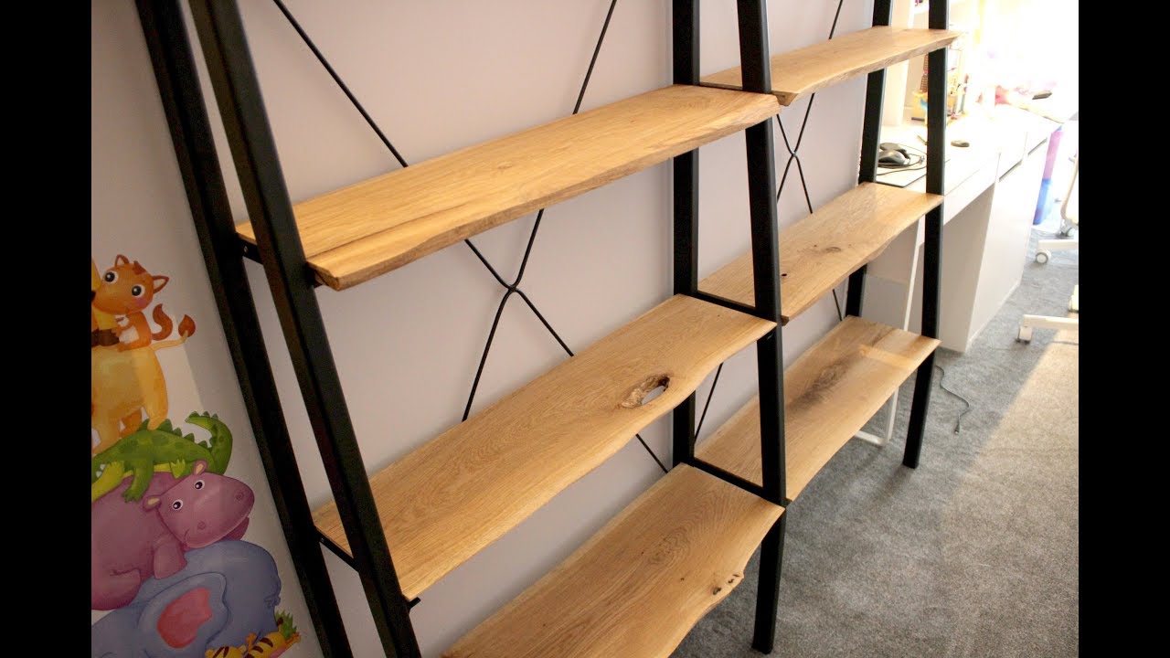 Making an industrial wood and metal shelf