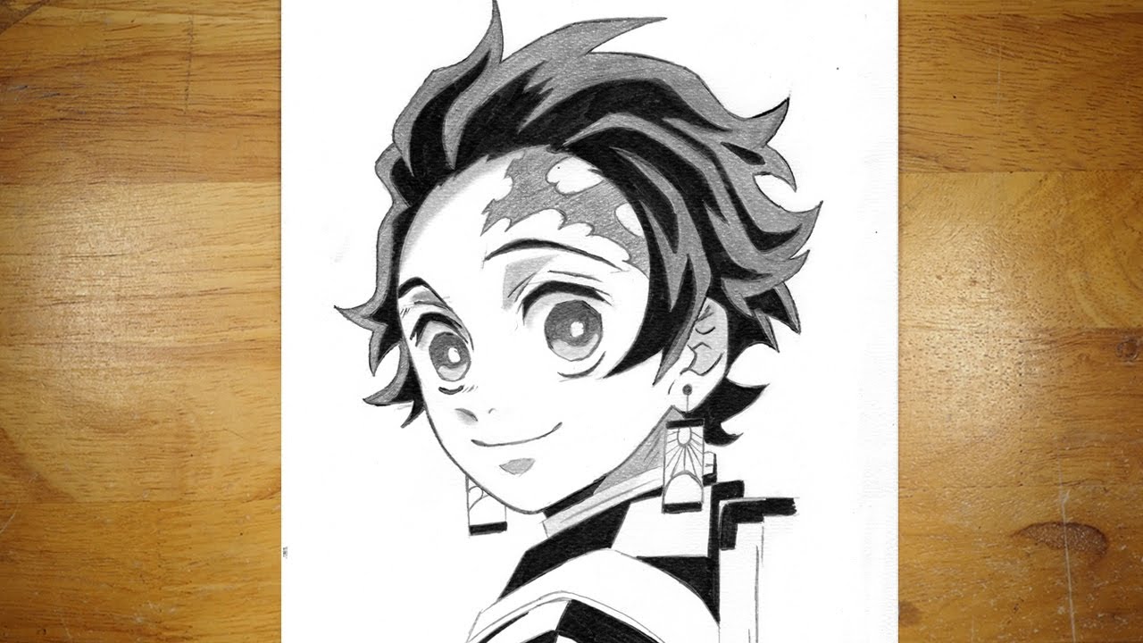 Anime Drawing | How to Draw Tanjiro (Side View) Easy Step by Step | Demon Slayer