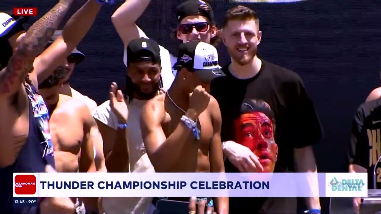 OKC Mayor David Holt addresses 2025 Thunder championship parade