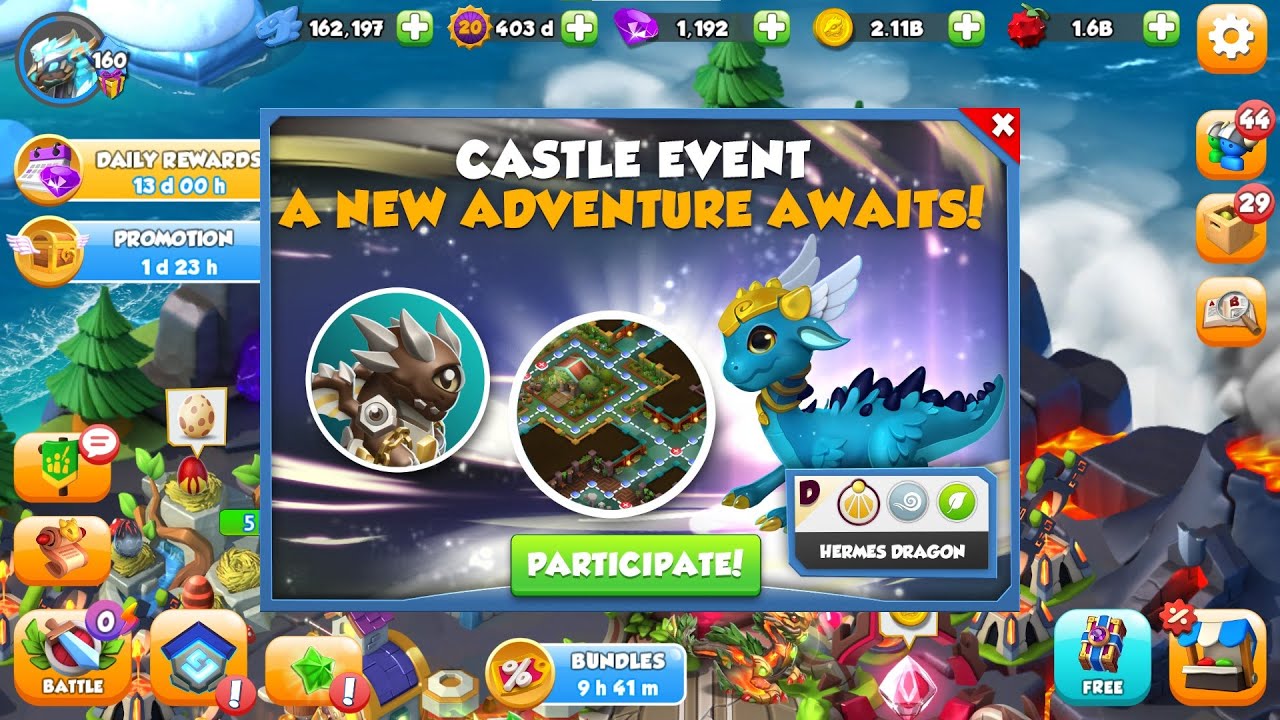 #DML Castle Event - Hope we can get HERMES Dragon - Dragon Mania Legends