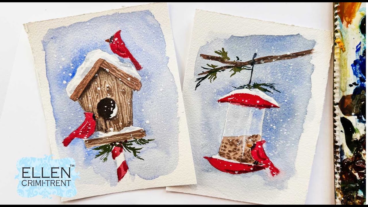 Watercolor Holiday Cards for ANY skill level!!