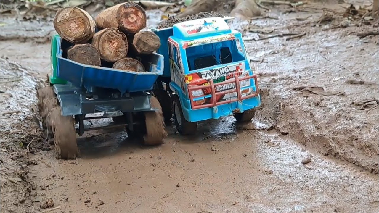 Dump Truck Tronton Seretan Muat Pasir dan Kayu Gelondongan