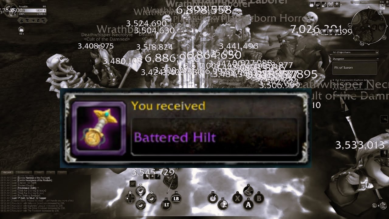 World of Warcraft - Battered Hilt Farm route in Pit of Saron