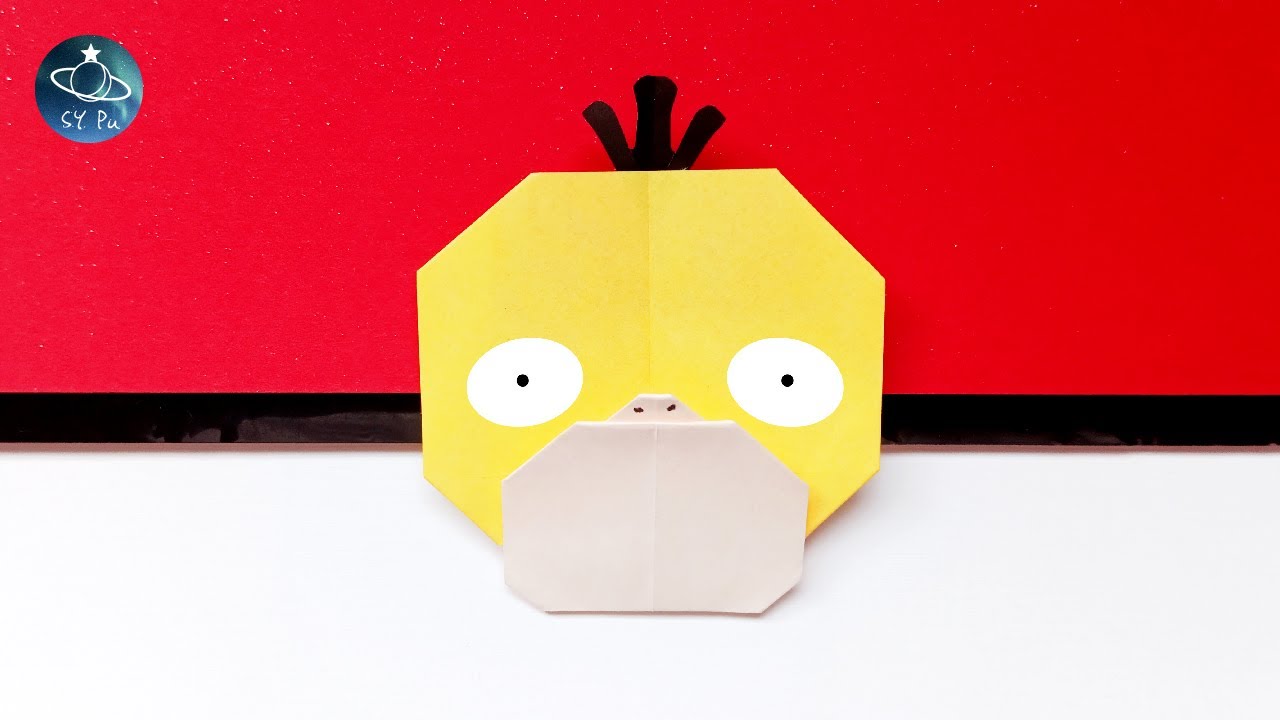 Pokemon Psyduck Easy Origami Tutorial║寶可夢 可達鴨 簡單摺紙 教學║ポケモン コダック  簡単 折り紙