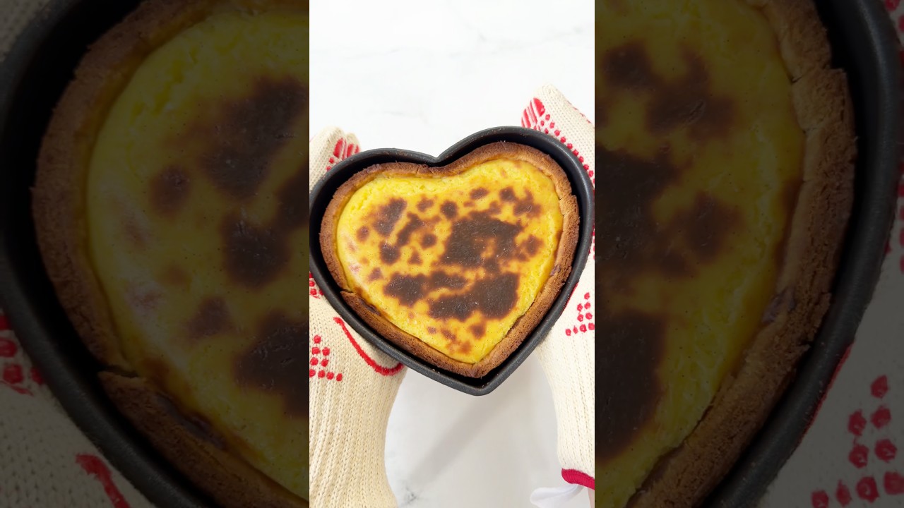 Heart-shaped Flan Parisien 💛 Made with leftover egg yolks from my financiers