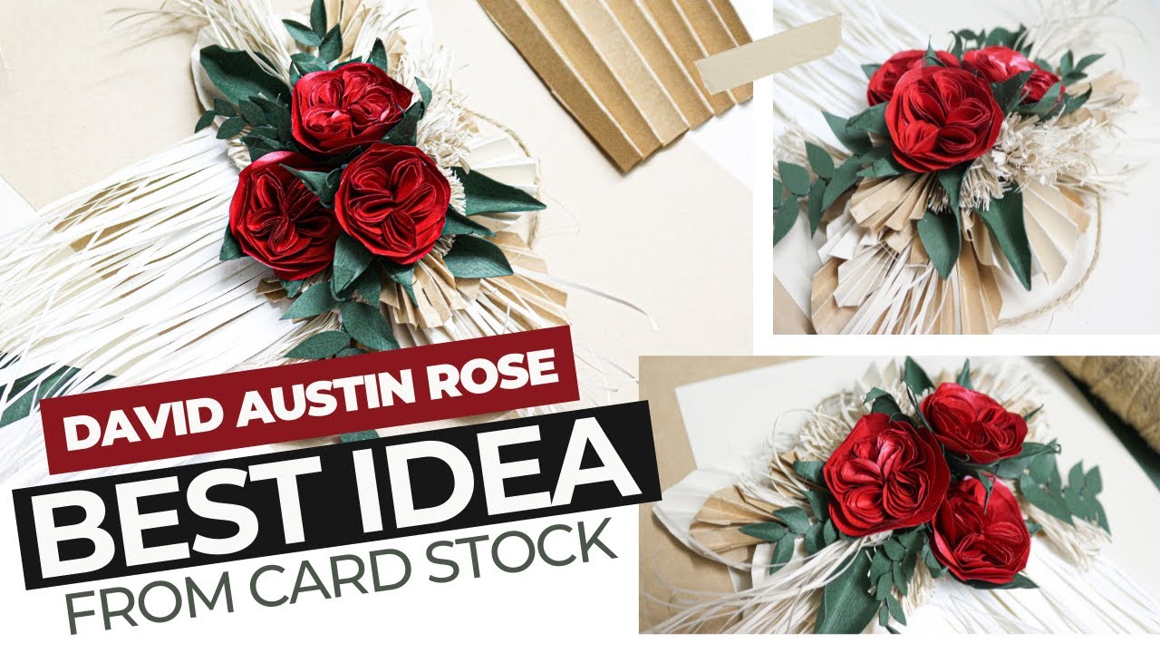 How to Make an Easy David Austin Rose from Cardstock Paper, Small Paper flower decorations