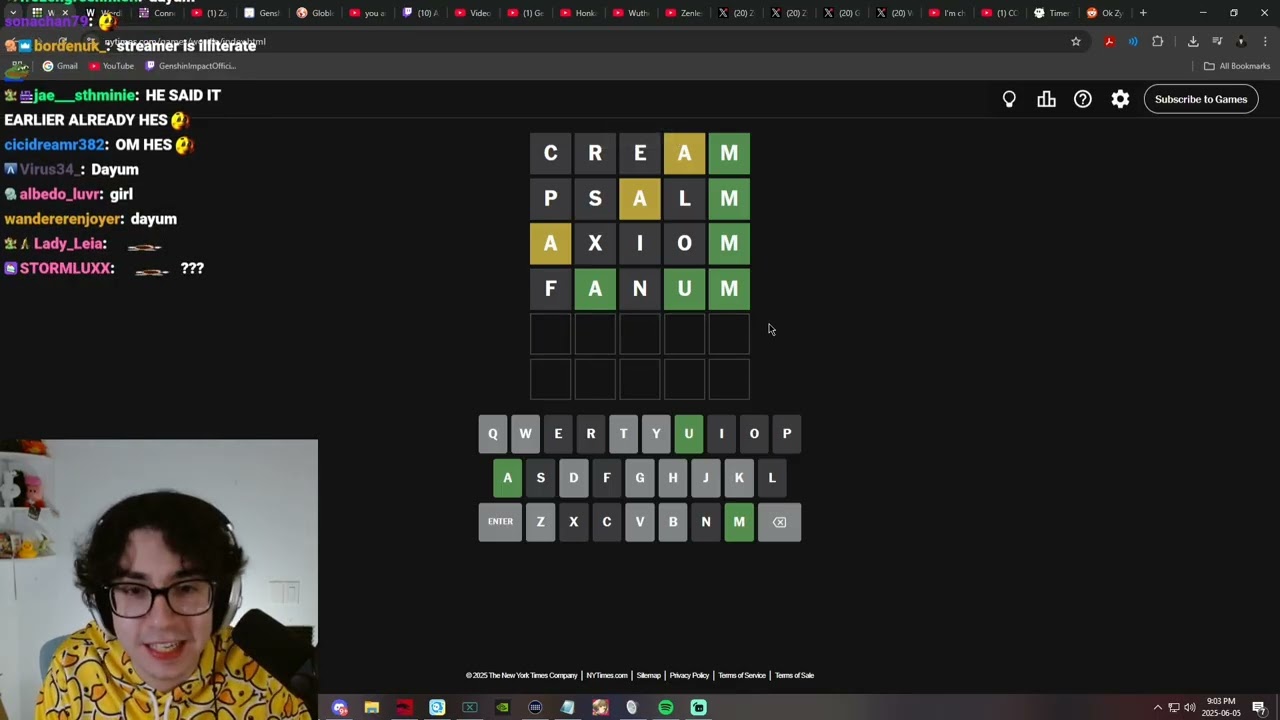 we are so back | june 5, 2025 wordle/globle/genshindle