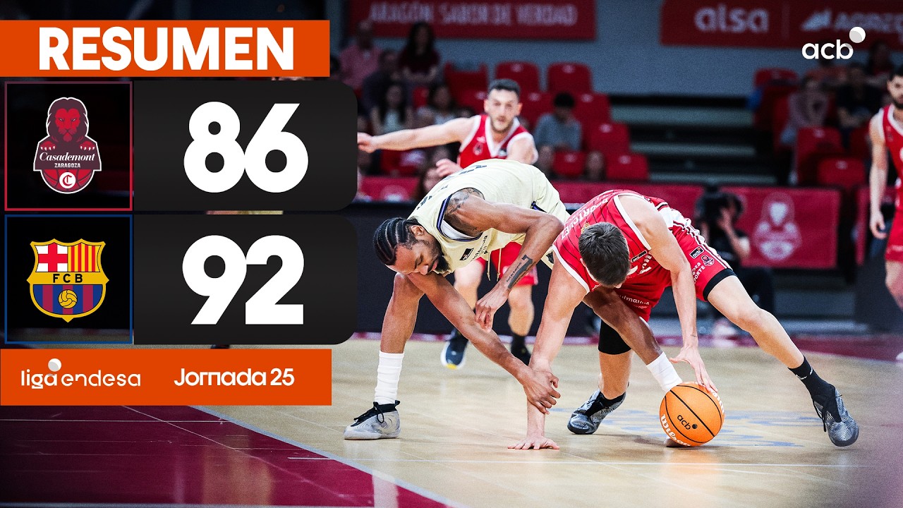 Casademont Zaragoza - Bar&ccedil;a (86-92) RESUMEN | Liga Endesa 2025-26
