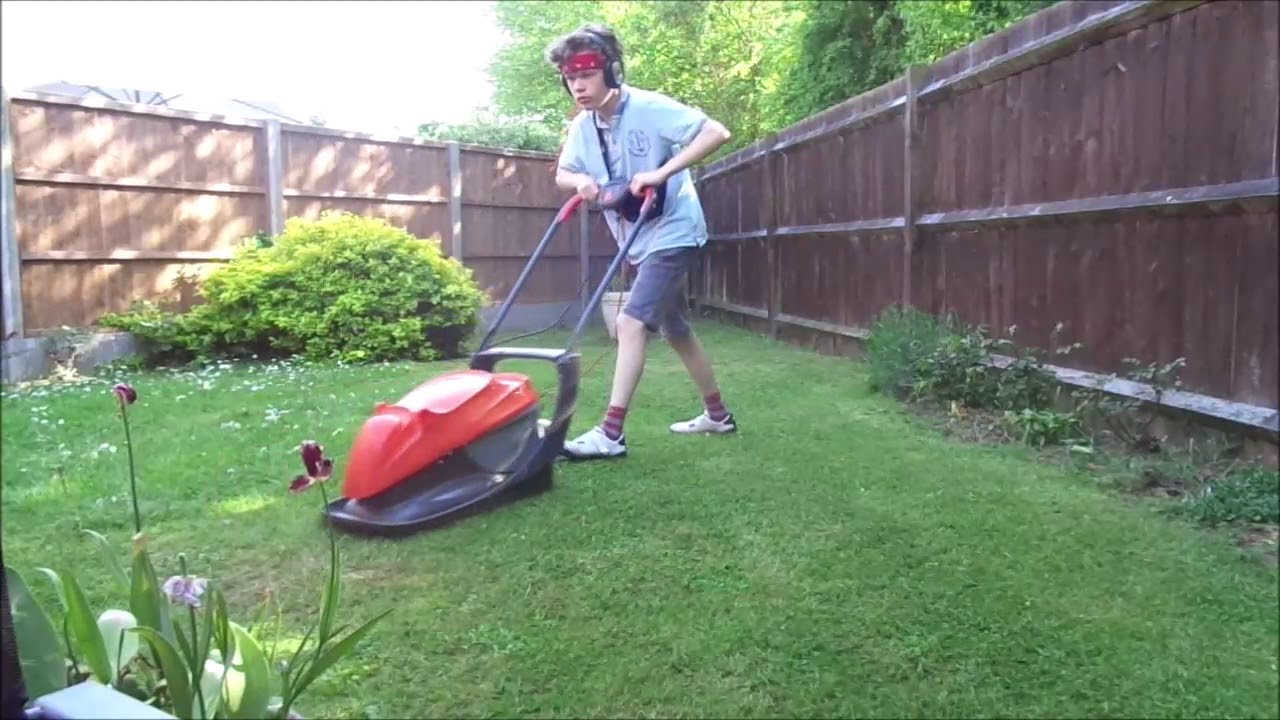 Mowing Grass with Flymo Easi Glide 300 | JBS Lawn Care