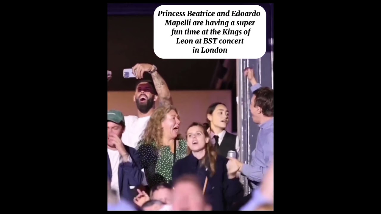 Princess Beatrice and Edoardo Mapelli are having a fun time at the Kings of Leon at BST concert