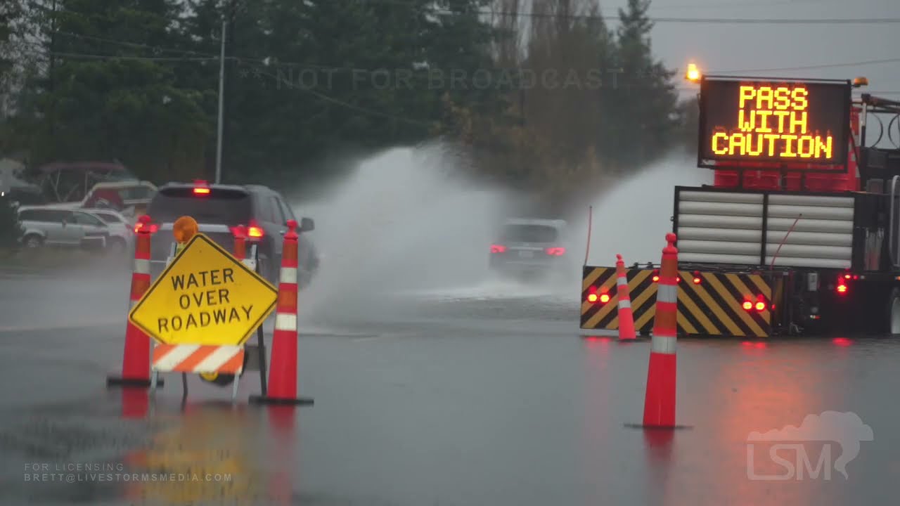 11-28-2021 Bellingham-Everson-Sumas, WA Urban street flooding with yet another atmospheric river imp