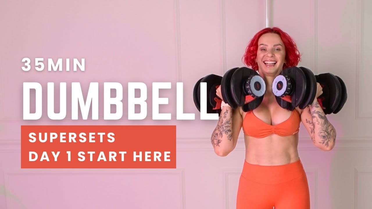 35-Min Full Body Dumbbell Superset Workout | 6-Week Strength Challenge (Day 1)