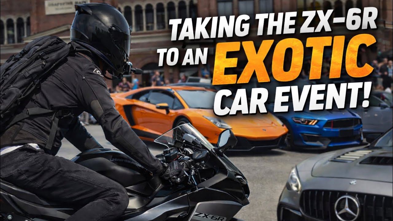 ZX6R Pulls Up To A Supercar Event…