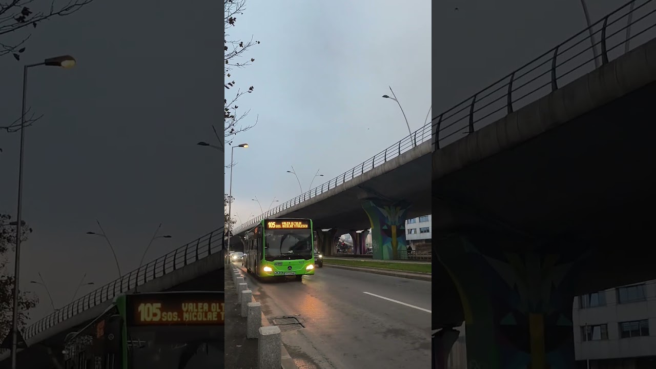 Autobuzul MBC Hybrid(7022),linia 105,directia Valea Oltului,laGrozavesti cu sofer de milioane💪💪