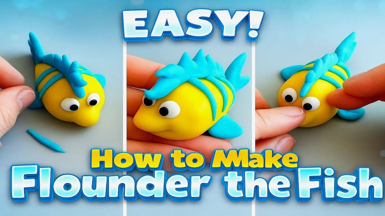 DIY Fondant Flounder | Easy Little Mermaid Fish Tutorial Step-by-Step