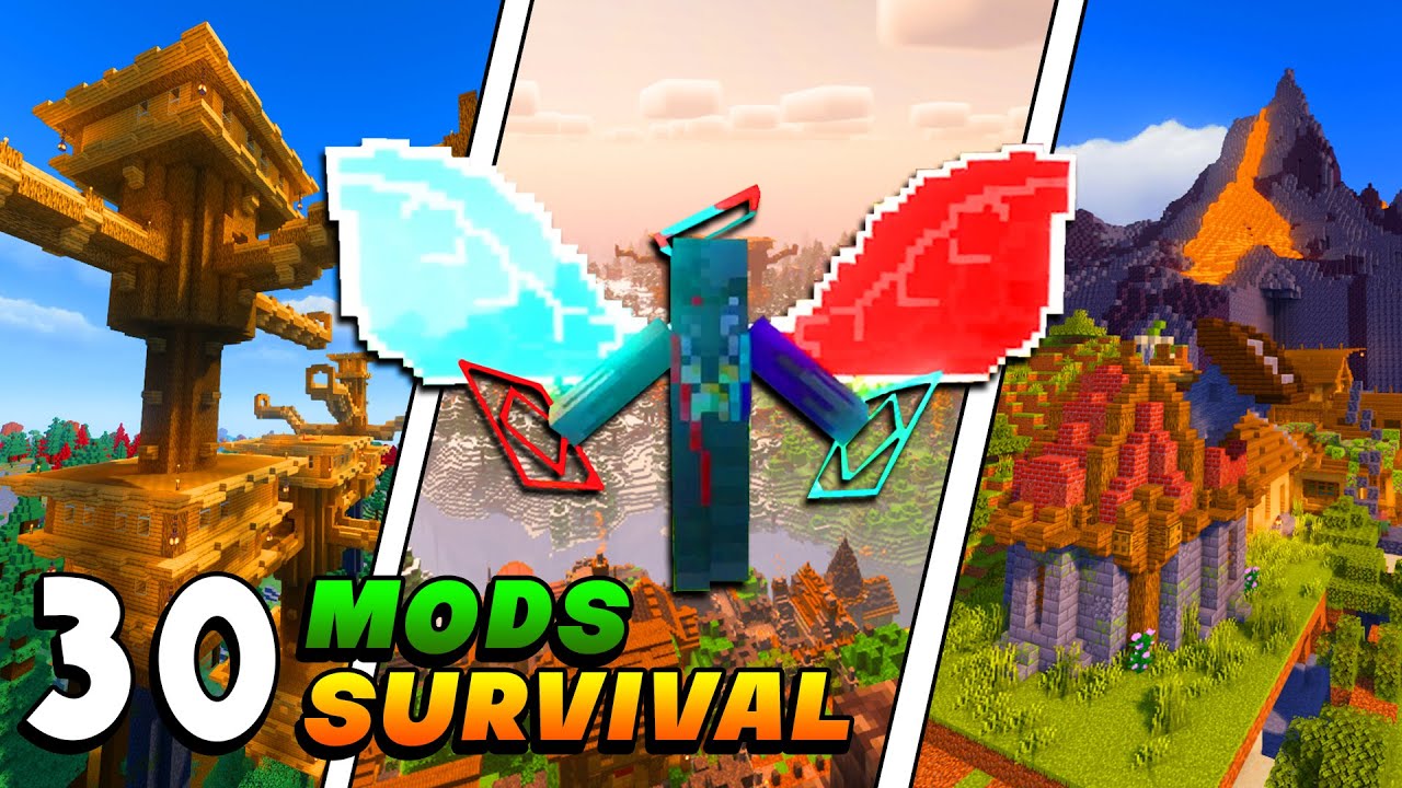 ✨ TOP 30 MODS Para JUGAR En SURVIVAL 💎 [Minecraft Java]