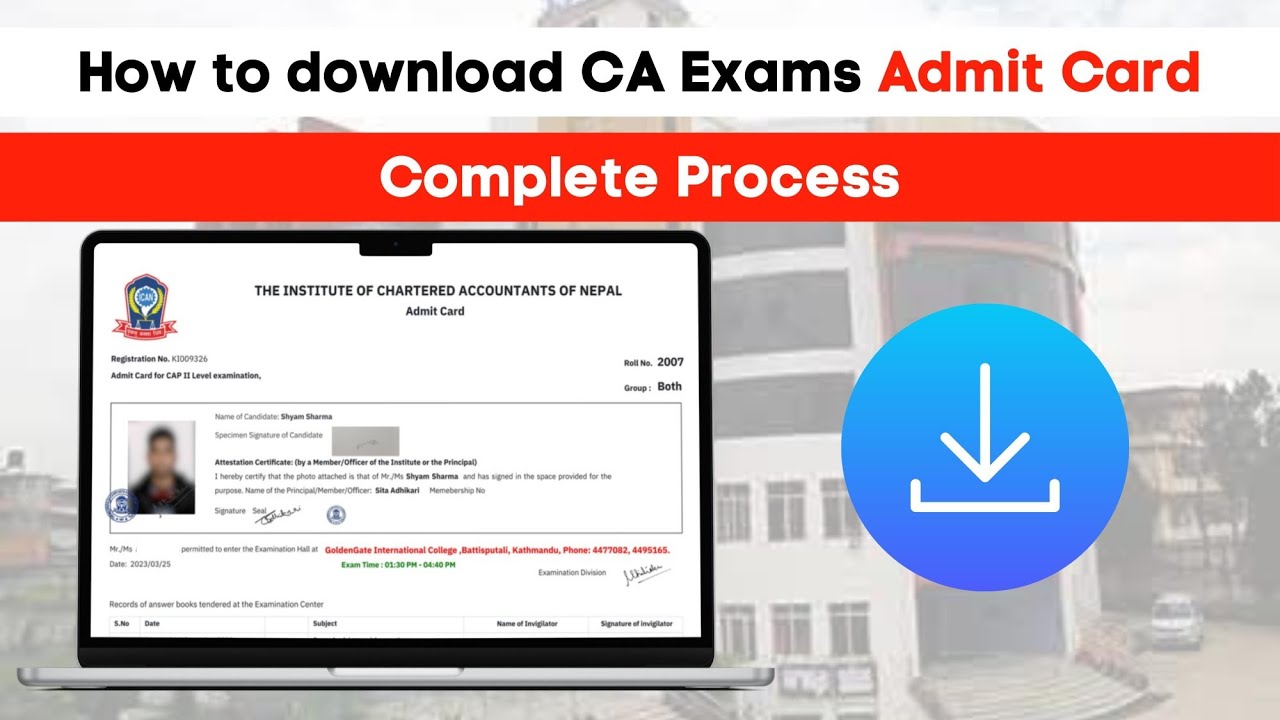 How to download CA Exam Admit Card | ICAN Admit Card | Complete Process