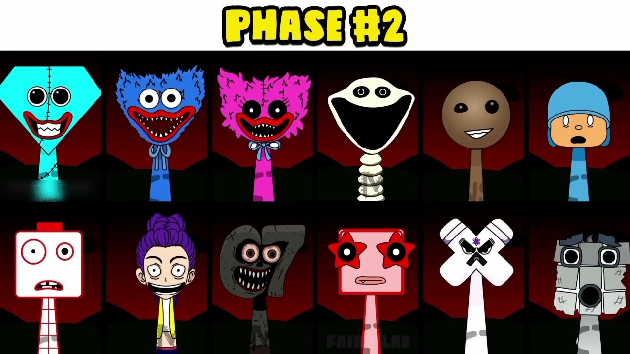 Sprunki OC All new phrases of diamond(from save the Shapes) from phase 1 to phase 4