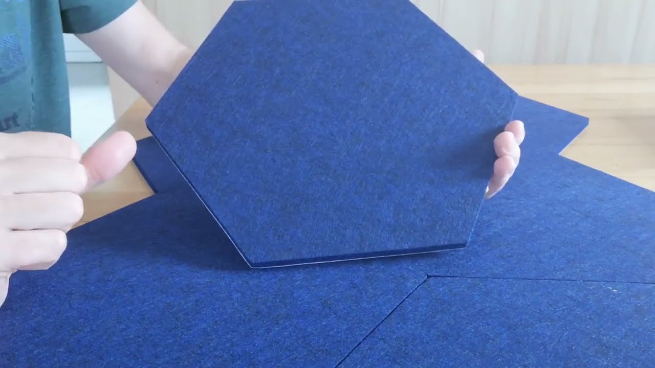 Vereg Akustikelement Filz Dunkelblau 300x260x9mm, Hexagonale Akustikpaneele, die verlegt eine einhei