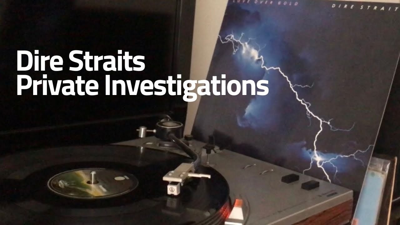 Dire Straits Private Investigations Vinyl Record 1982 , Sanyo TP 1010 turntable 1976