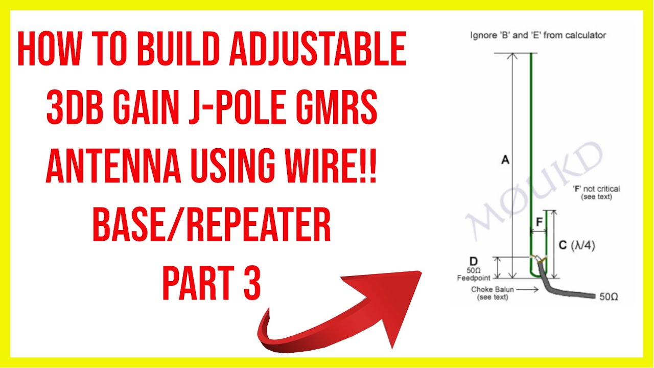 🔺how to build adjustable 3db gain j-pole GMRS antenna using wire!!base/repeater part 3 🔺