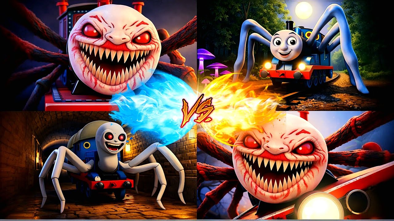 CURSED THOMAS MONSTER 🆚 TRAIN THOMAS EXE 🆚 CHOO CHOO CHARLES EXE ❄️TILES HOP