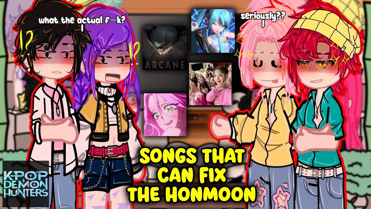 (🇺🇲) Kpop Demon Hunters React To Songs That Can Fix The Honmoon! | Ft. Saja Boys |  2x Speed | GACHA