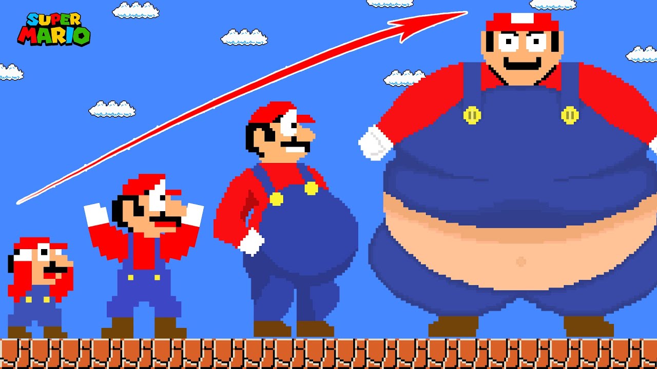 Evolution of Fat Mario: Skinny to Very Fat in Super Mario | Game Animation