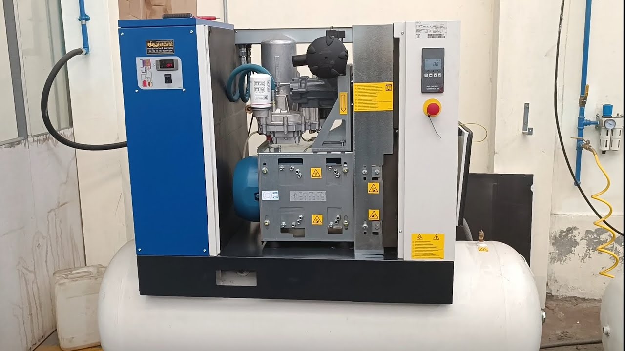 FIAC NEW SILVER MODELO ATLAS COPCO. PRIMER MANTENIMIENTO PROGRAMADO. CAMBIO DE FILTROS Y LUBRICANTE