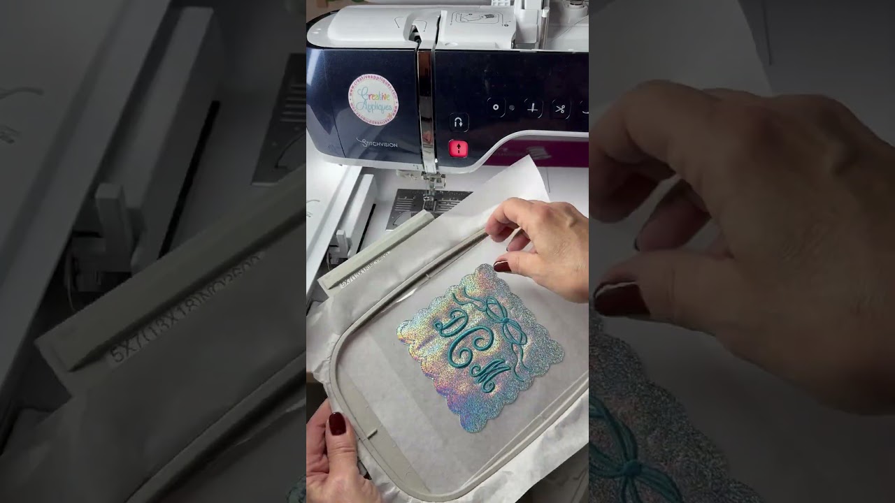 Давайте сделаем бирку для сумки в пяльцах | Урок машинной вышивки для начинающих #машиннаявышивка...