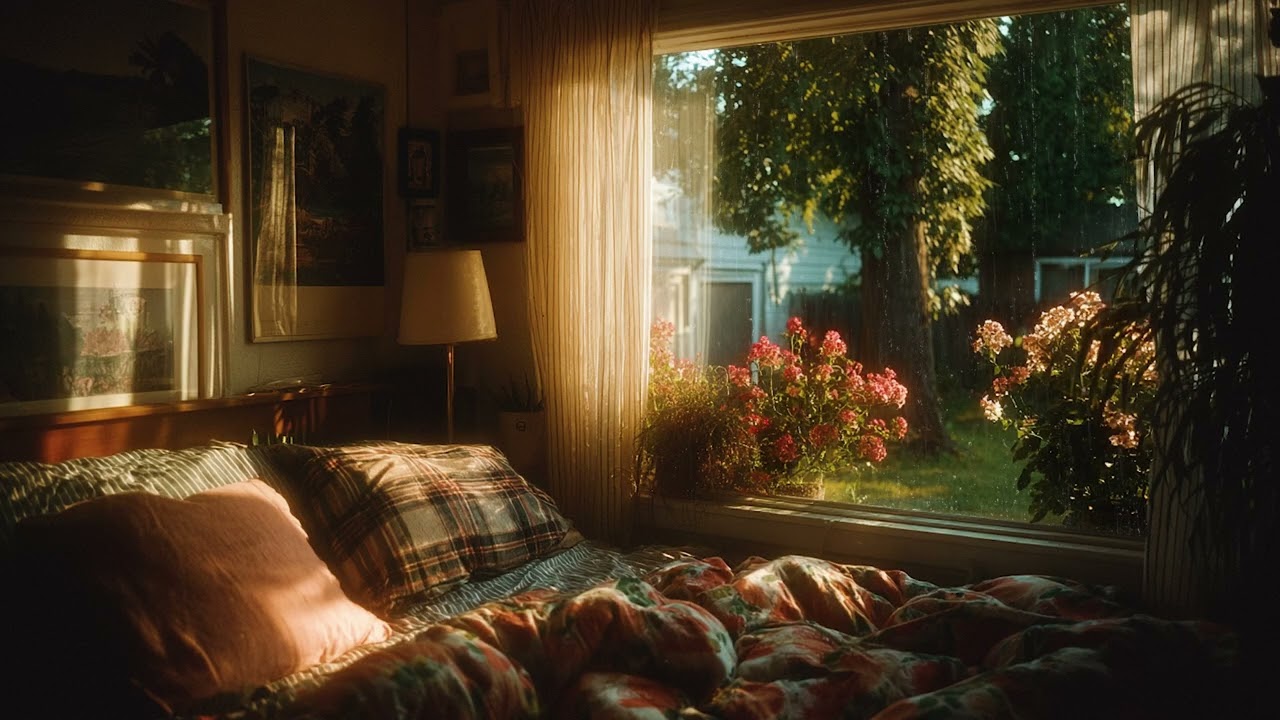 Cottage Vintage Rain 🌧️ Cozy Bedroom Window Sounds for Deep Sleep & Insomnia Relief
