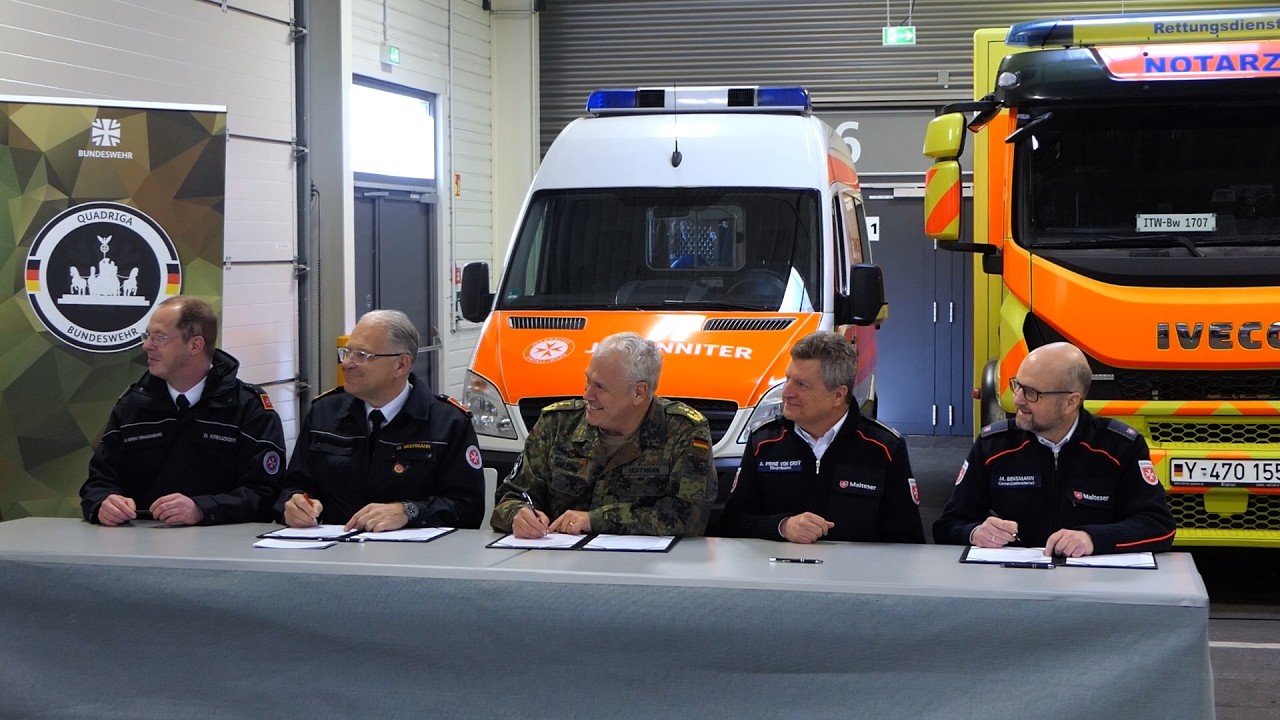 Quadriga 2026 Bundeswehr + Malteser + Johanniter Kooperationsabkommen