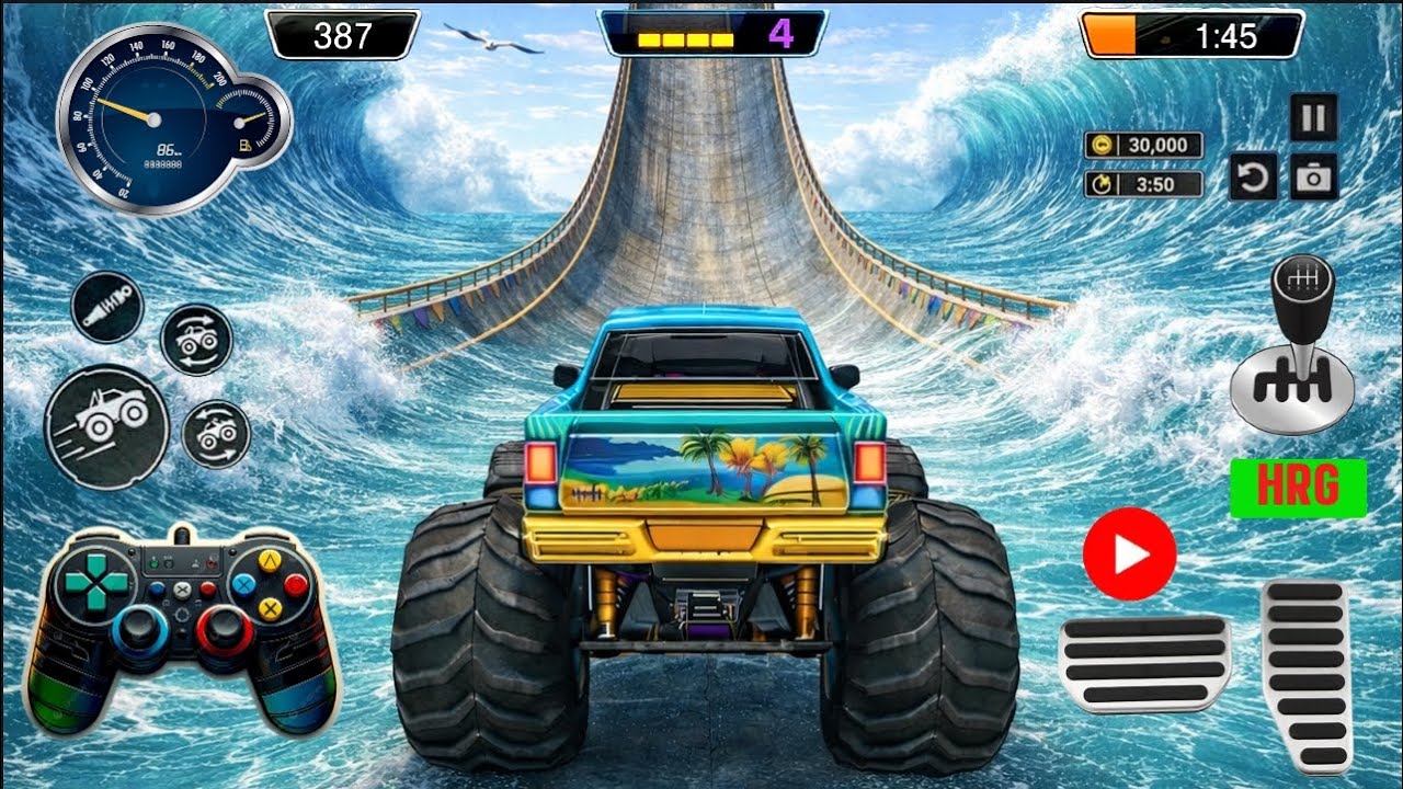 Extreme Stunts Monster Truck: High Speed Mega Ramp Jumps Mobil Android GamePlay