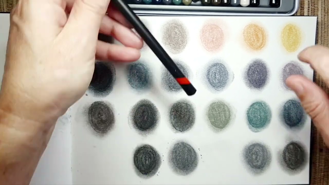 DERWENT Tinted Charcoal Pencils, XL Blocks, and Half pans set
